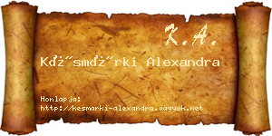 Késmárki Alexandra névjegykártya