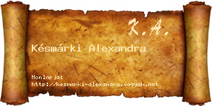 Késmárki Alexandra névjegykártya