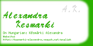 alexandra kesmarki business card