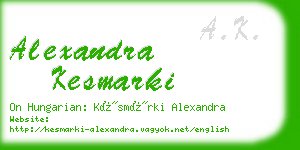 alexandra kesmarki business card